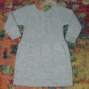 Gray Kids Dress 15% Merino Wool 40% Alpaca Long Sleeve
